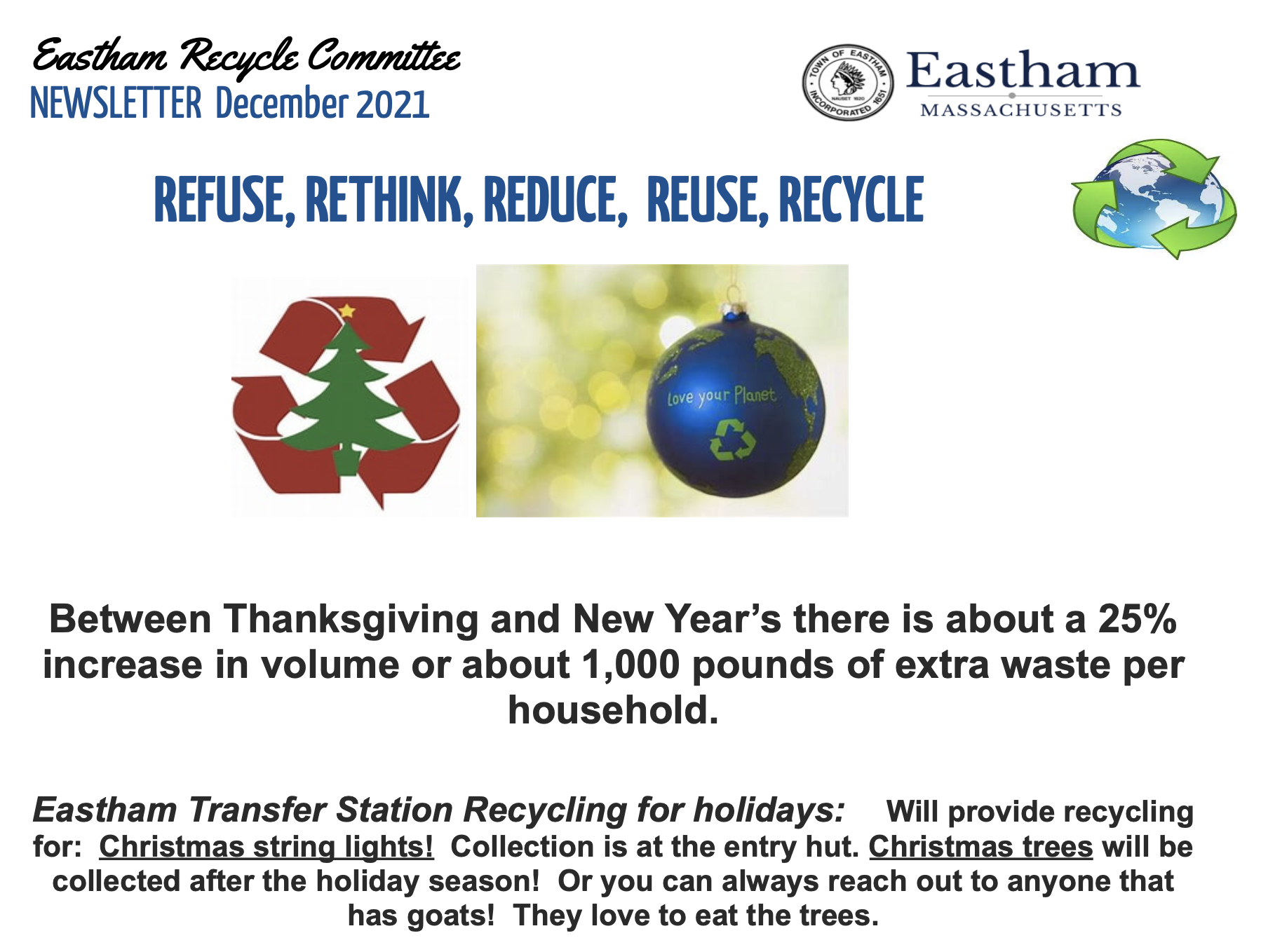 Newsletter: December 2021 (Holidays)