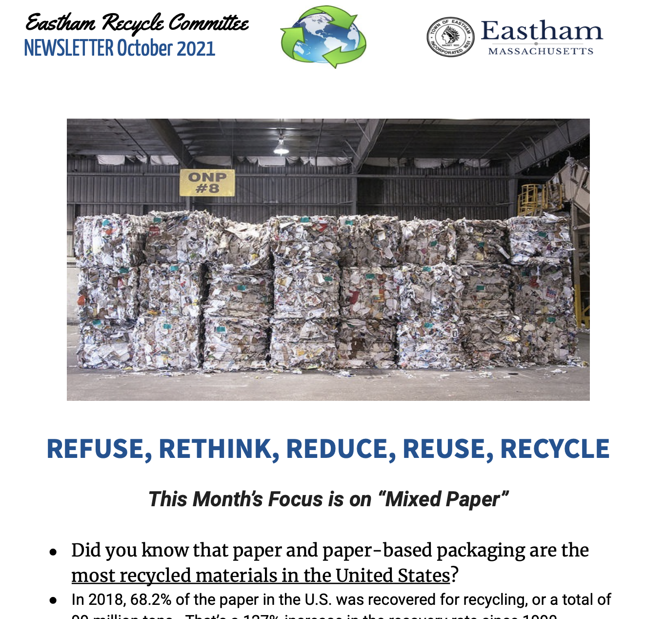 Newsletter: October 2021 (Mixed Paper)