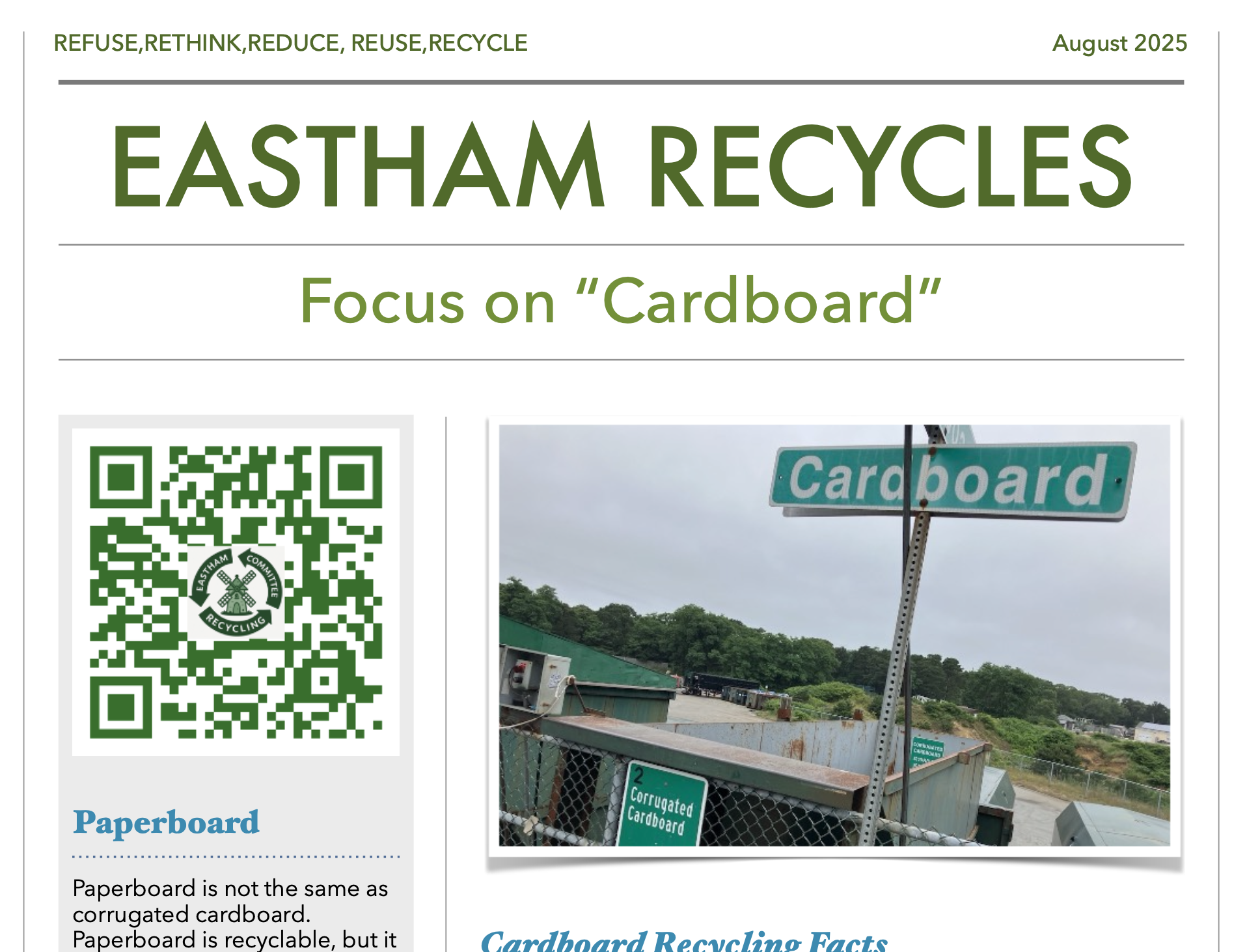 Newsletter: August 2025 (Cardboard)