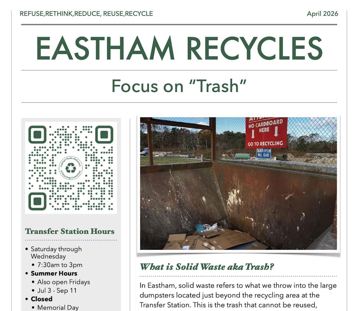 Newsletter: April 2026 (Trash)