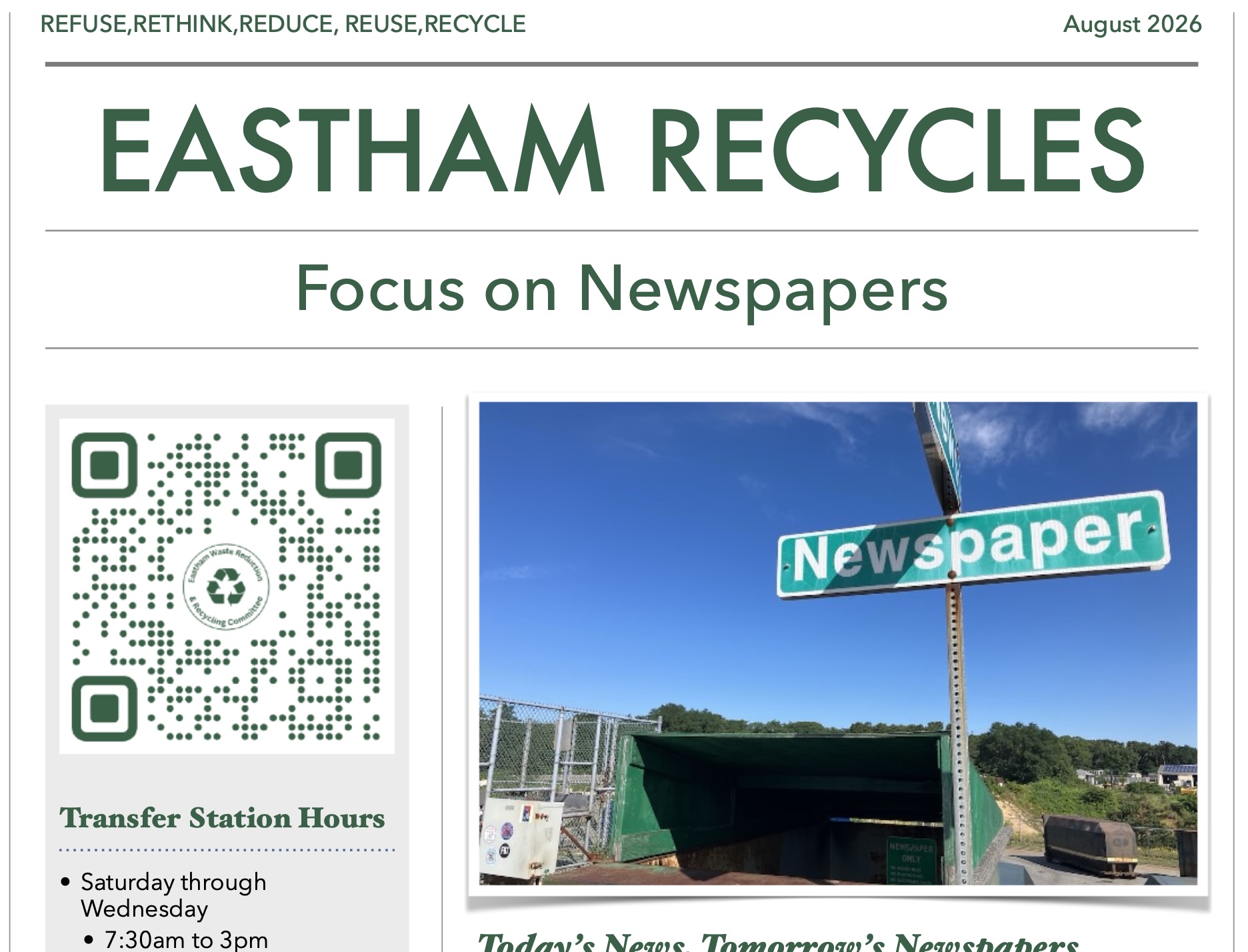 Newsletter: August 2026 (Newspaper)